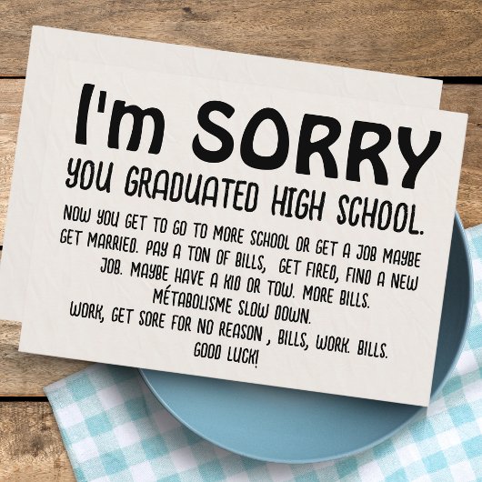 Grappig "Sorry Afstudeerder" Afstuderen Kaart - Sa