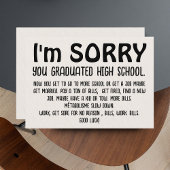 Grappig "Sorry Afstudeerder" Afstuderen Kaart - Sa