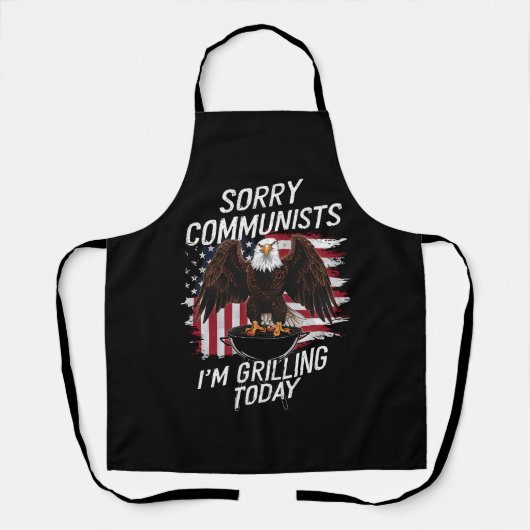Grappig Sorry Communisten Die Ik Vandaag Grill Schort (Voorkant)