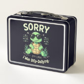 Grappig Sorry dat ik laat schildpad met retro esth (Achterkant)