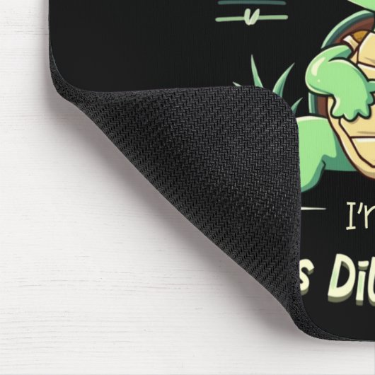 Grappig Sorry dat ik laat schildpad met retro esth Muismat (Hoek)