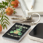 Grappig Sorry dat ik laat schildpad met retro esth Sleutelhanger (Voorkant Rechts)