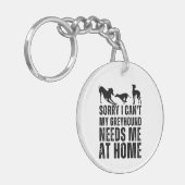 Grappig Sorry Kan Niet Mijn Greyhound Heeft Me Thu Sleutelhanger (Voorkant Links)