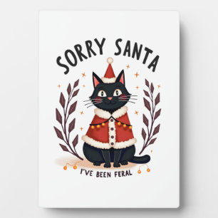 Grappig Sorry Santa Ik Ben Wild Zwart Kat Kerstmis Fotoplaat