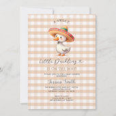 Grappig Spaans Goose Gingham Baby shower Kaart (Voorkant)