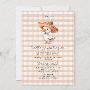 Grappig Spaans Goose Gingham Baby shower Kaart