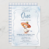 Grappig Spaans Lucky Duck Eerste Verjaardag Kaart (Voorkant / Achterkant)