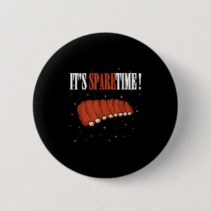 Grappig Sparetime Grillen Vlees Roken BBQ Sparerib Ronde Button 5,7 Cm