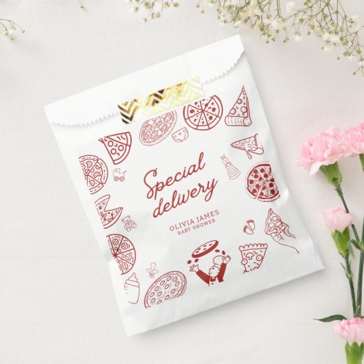 Grappig speciaal bezorging pizza baby shower bedankzakje (Gezegeld)