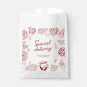 Grappig speciaal bezorging pizza baby shower bedankzakje (Voorkant)