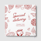 Grappig speciaal bezorging pizza baby shower gastenboek (Achterkant)