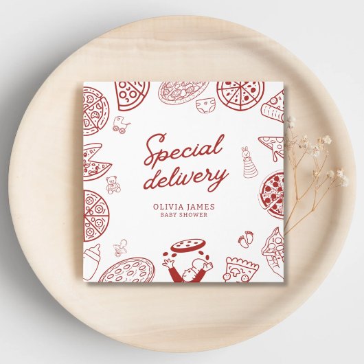 Grappig speciaal bezorging pizza baby shower gastenboek