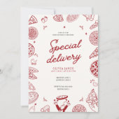 Grappig speciaal bezorging pizza baby shower kaart (Voorkant)