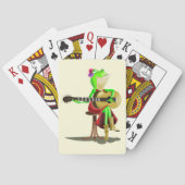 Grappig speelkaarten Gift met kikker spelen gitaar (Achterkant)