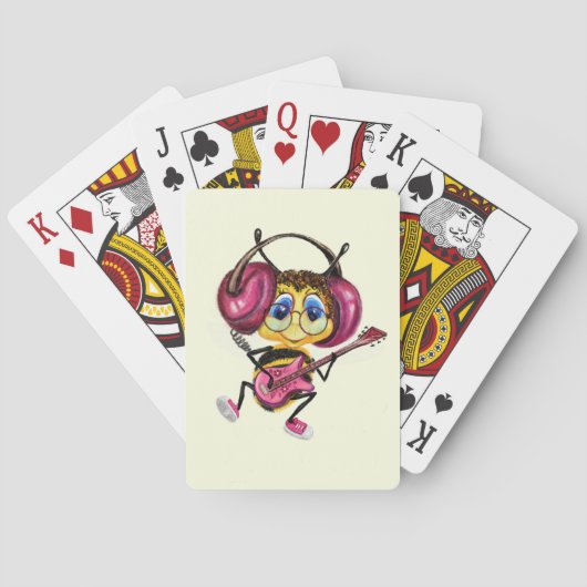 Grappig speelkaartjes met gitaarspeler Bee Pokerkaarten (Achterkant)