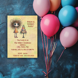 Grappig & speels grillig verjaardagsmeisje kaart