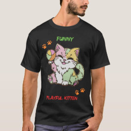 Grappig speels katje t-shirt