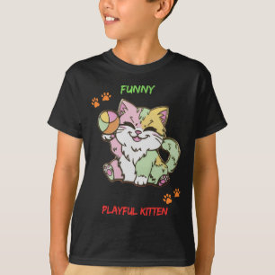Grappig speels katje t-shirt