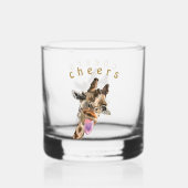 Grappig speelse Giraffe juicht aangepaste tekst Whisky Glas (Achterkant)