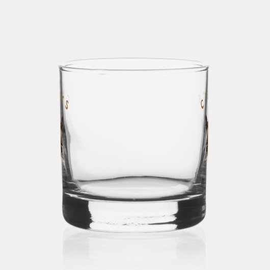 Grappig speelse Giraffe juicht aangepaste tekst Whisky Glas (Rechts)
