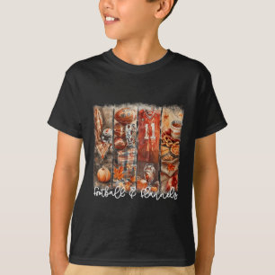 Grappig spel dag voetbal & flanel herfst sfeer t-shirt