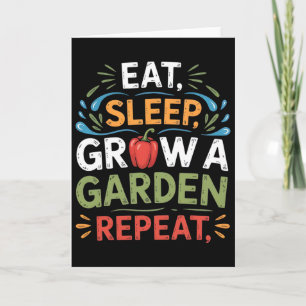 Grappig spel Eten Slapen Kweek Een Tuin Herhaal Ga Kaart