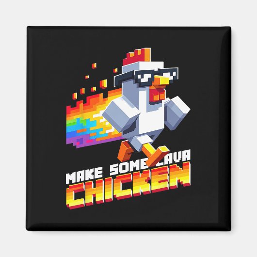 Grappig spel humor meme maak wat kip pixel kunst  magneet (Voorkant)