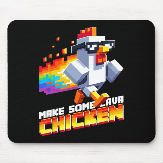 Grappig spel humor meme maak wat kip pixel kunst  muismat (Voorkant)