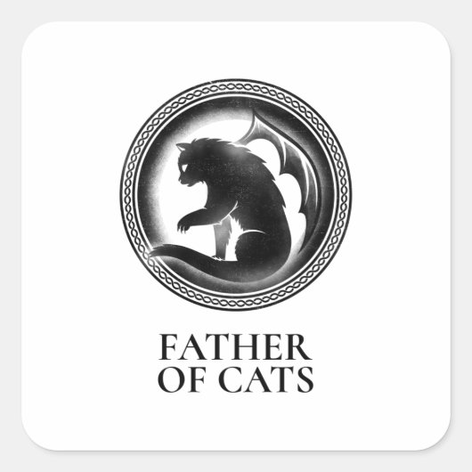 grappig spel met de groeten voor kattenliefhebbers vierkante sticker (Voorkant)