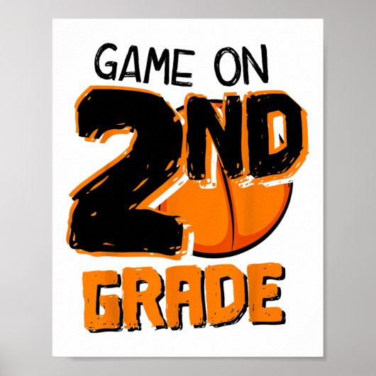 Grappig spel op 2e klas schets eerste schooldag poster (Voorkant)