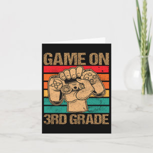 Grappig spel op 3e klas retro terug naar school kaart