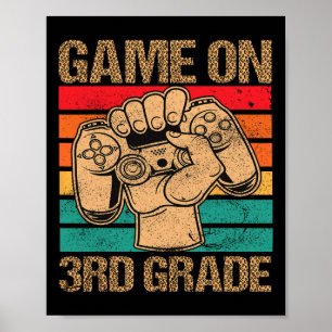 Grappig spel op 3e klas retro terug naar school poster