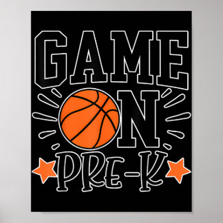 Grappig spel op Pre-k Kids Basketbal Voorschools S Poster