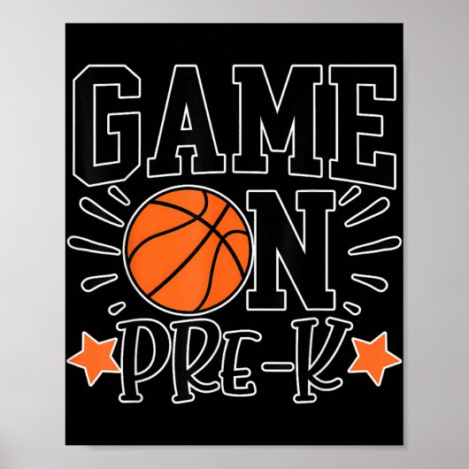 Grappig spel op Pre-k Kids Basketbal Voorschools S Poster (Voorkant)