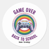 Grappig Spel Over Controller Docent Kinder Level U Ronde Sticker (Voorkant)