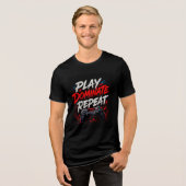 🔥 Grappig spel Speel Domineren Herhalen Tri-Blend Shirt (Voorkant volledig)