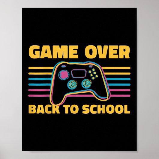Grappig spel voorbij terug naar school voor leraar poster (Voorkant)
