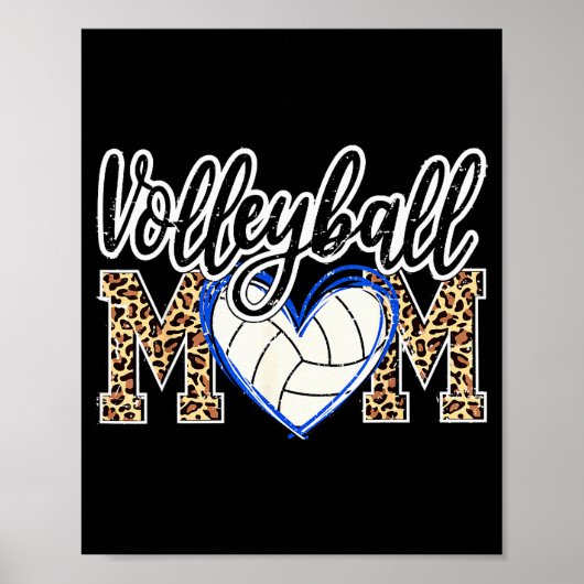 Grappig spel vrouwen volleybal luipaard bal moeder poster (Voorkant)