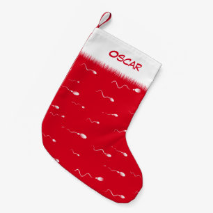 Grappig spermapatroon gepersonaliseerd kleine kerstsok