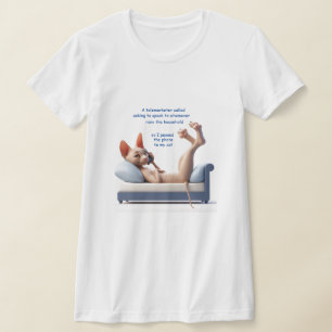 Grappig Sphynx telemarketeer T-shirt