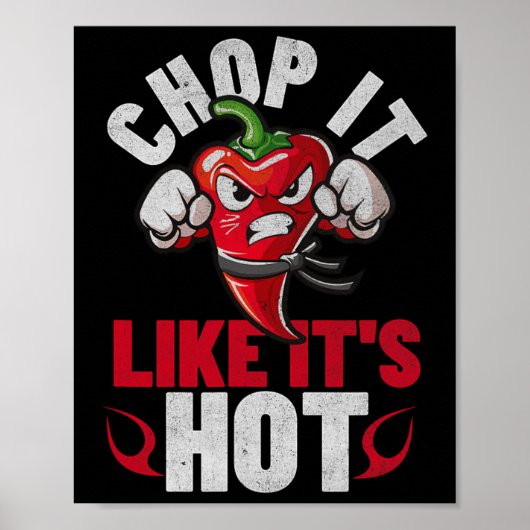 Grappig Spicy Chili Karate Ontwerp Chili Pepper Hu Poster (Voorkant)