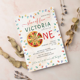 Grappig Spicy Slice Pizza BBQ Foto Eerste Verjaard Kaart