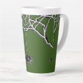 Grappig Spiders Cartoon Cust. Green Latte Mok (Rechterhoek)