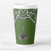 Grappig Spiders Cartoon Cust. Green Latte Mok (Voorkant)