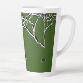 Grappig Spiders Cartoon Cust. Green Latte Mok (Rechts)
