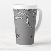 Grappig Spiders Cartoon Cust. Grijze latte Mok (Rechterhoek)