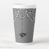 Grappig Spiders Cartoon Cust. Grijze latte Mok (Voorkant)