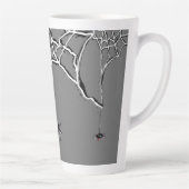 Grappig Spiders Cartoon Cust. Grijze latte Mok (Rechts)
