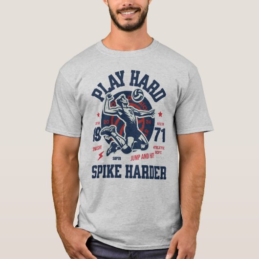 Grappig Spikeball Quote Speel Hard Spike Harder T-shirt (Voorkant)