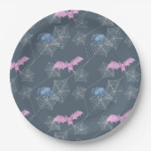 Grappig spin en vleermuizen Halloween feest Papieren Bordje (Voorkant)